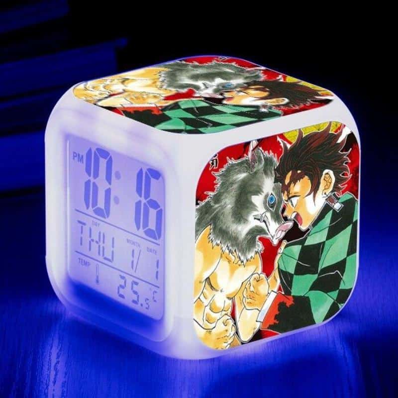 Tanjiro Vs Inosuke Alarm Clock Kimetsu No Yaiba Merch