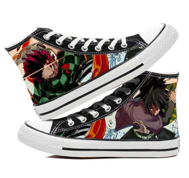 Demon Slayer Shoes Tanjirou X Giyuu Kimetsu No Yaiba Merch Kimetsu No Yaiba Merch