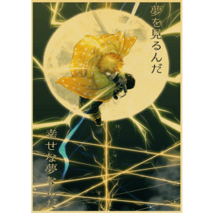 Zenitsu Sixfold Poster Kimetsu No Yaiba Merch