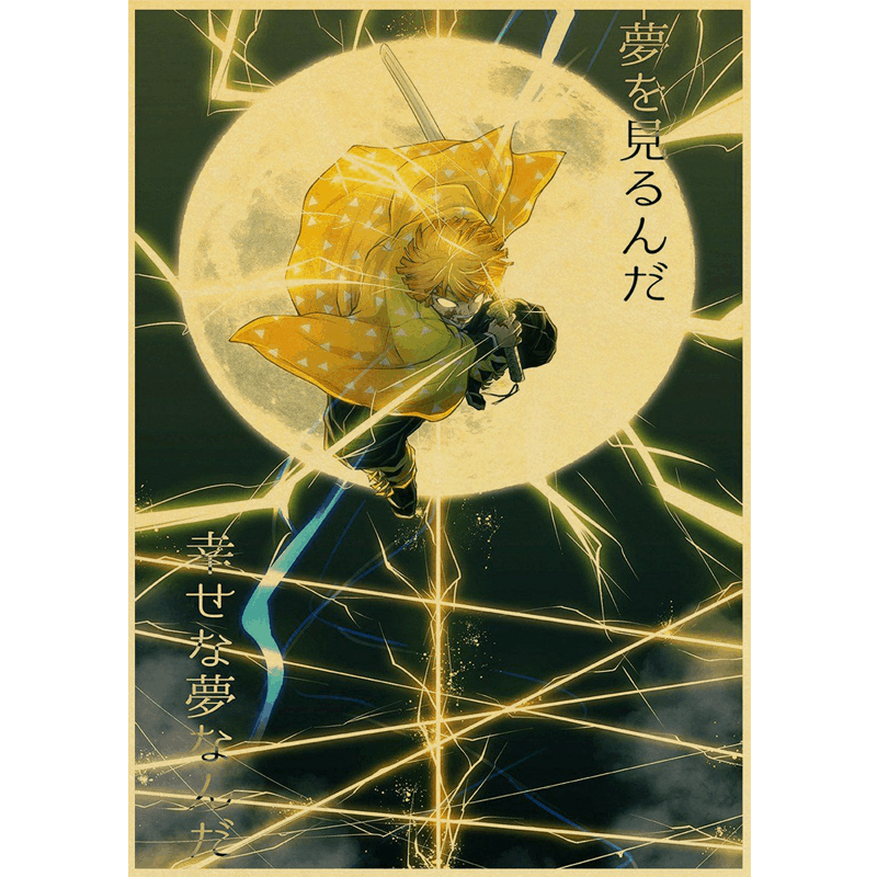 Zenitsu Sixfold Poster Kimetsu No Yaiba Merch