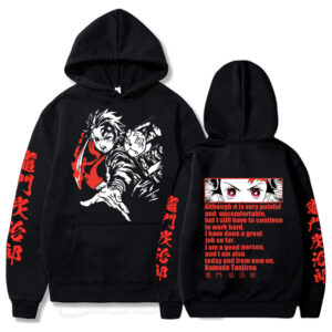 Demon Slayer Hoodie Tanjiro with Red Text 1
